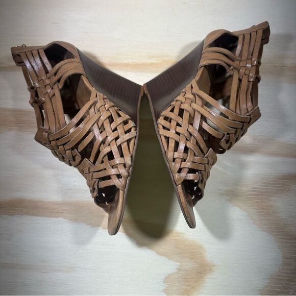 Tory Burch Tevray Braided Leather Wedge Sandals Women’s Size 10 - Picture 3 of 9